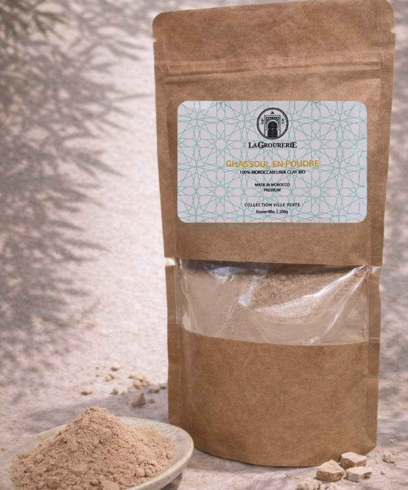 Argile Ghassoul en poudre "Premium" 250 Gr.