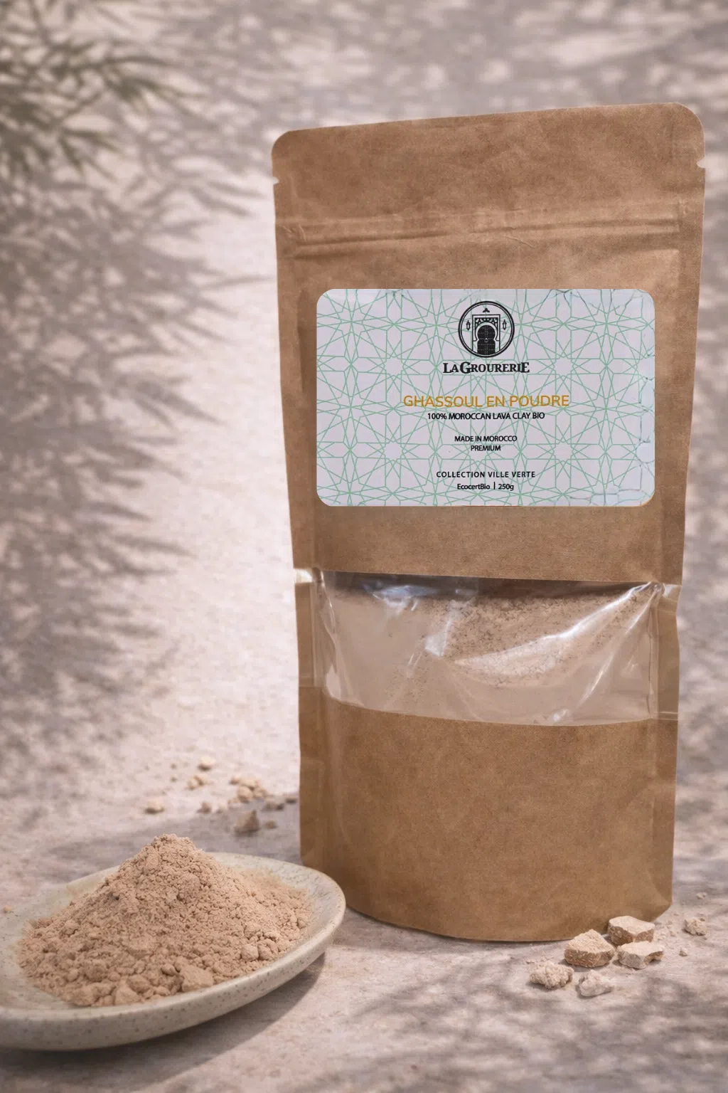 Argile Ghassoul en poudre "Premium" 250 Gr.